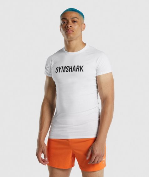 Men's Gymshark Apollo T-Shirts White | NZ 5EKRTF